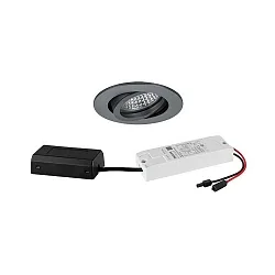 Projecteur encastré TIRREL-R LED DIM CONNECTION-BOX rond, pivotant, contrôlable par DALI IP20, titane gradable