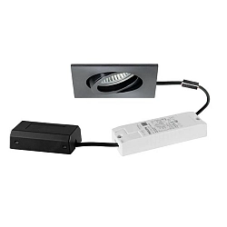 Projecteur encastré TIRREL-S LED DIM CONNECTION-BOX angulaire, pivotant, pour VDU, contrôlable par DALI IP20, scintillant