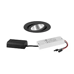 Lumière encastrée rond, pivotant IP20, noir gradable 6W 640lm 3000K 20-40° 20-40° CRI 80-89