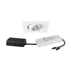 Lumière encastrée pivotant, carré IP20, blanche gradable 6W 640lm 3000K 20-40° 20-40° CRI 80-89