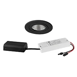 Lumière encastrée ITANSA R BB15 rond LED IP54, noir mat gradable 6W 680lm 3000K 20-40° 20-40° CRI 80-89