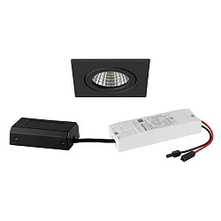 Lumière encastrée ITANSA S BB 16 carré LED IP54, noir mat gradable 6W 680lm 3000K 20-40° 20-40° CRI 80-89