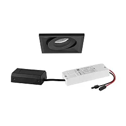 Lumière encastrée pivotant, carré IP20, blanche gradable 7W 680lm 3000K 20-40° 20-40° CRI 80-89