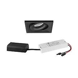Lumière encastrée pivotant, carré IP20, blanche gradable 7W 680lm 3000K 20-40° 20-40° CRI 80-89