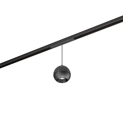 Lumière à suspension sur rail PEPA BALL 15°-55° Bas, contrôlable par DALI, focalisable IP20, noir mat gradable