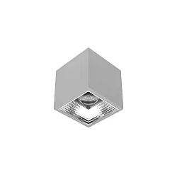 Downlight APOLLO MAXI angulaire, contrôlable par DALI, à facettes IP20, couvert de poudre, argent gradable