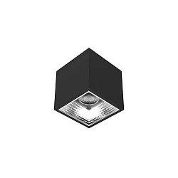 Downlight APOLLO MAXI angulaire, contrôlable par DALI, à facettes IP20, couvert de poudre, noir gradable