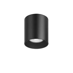 Luminaire de surface TURN-R GU10 à 1 flamme, cylindrique, rigide IP20, noir mat gradable