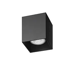 Luminaire de surface TURN-S GU10 à 1 flamme, rigide, carré IP20, noir mat gradable
