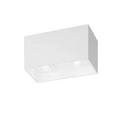 Luminaire de surface TURN-RE GU10 à 2 flammes, angulaire, rigide IP20, blanc mat gradable