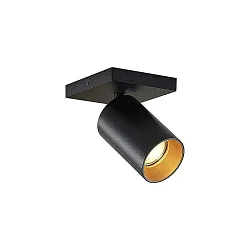 Luminaire de plafond TAGES à 1 flamme, angulaire GU10 IP20, noir mat gradable