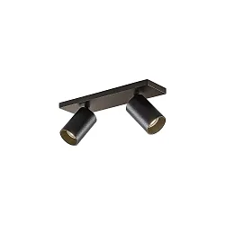 Luminaire de plafond TAGES à 2 flammes, angulaire, langue GU10 IP20, noir mat gradable