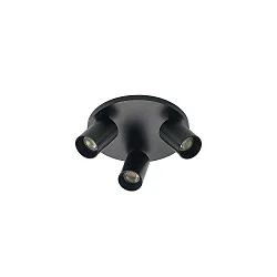 Luminaire de plafond TAGES 3 flammes, rond GU10 IP20, noir mat gradable