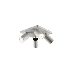 Luminaire de plafond TAGES 4 flammes, carré GU10 IP20, noir mat gradable