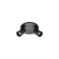 Luminaire de plafond TAGES à 2 flammes, rond GU10 IP20, noir mat gradable