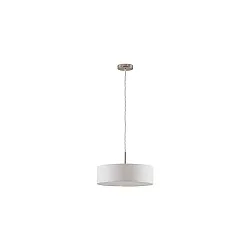 Luminaire à suspension TIM Ø 40CM haut bas, avec diffuseur E27 IP20, nickel mat gradable