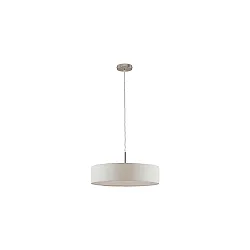 Luminaire à suspension TIM Ø 50CM haut bas, avec diffuseur E27 IP20, nickel mat gradable