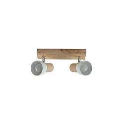 Luminaire de plafond ELTASSO à 2 flammes, réglable E14 IP20, lumière en bois gradable