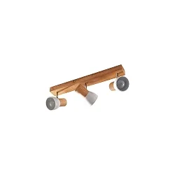 Luminaire de plafond ELTASSO 3 flammes, réglable E14 IP20, lumière en bois gradable