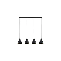 Luminaire à suspension DAPHNE 4 flammes E27 IP20, noir mat gradable