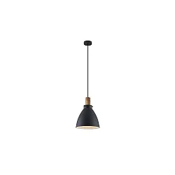 Luminaire à suspension BRENTHIS à 1 flamme E27 IP20, bois, noir gradable