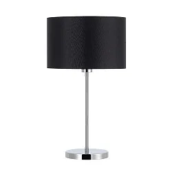 Lampe de table avec interrupteur, avec abat-jour E27, chrome, noir  gradable