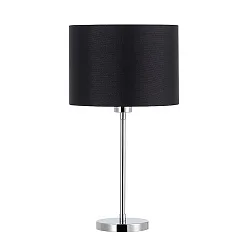 Lampe de table avec interrupteur, avec abat-jour E27, chrome, noir  gradable