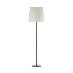 Lampadaire avec interrupteur, avec abat-jour E27, chrome, blanche gradable