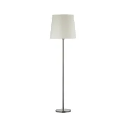 Lampadaire avec abat-jour E27, nickel, noir  