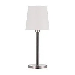 Lampe de table avec interrupteur, avec abat-jour E27, chrome, blanche gradable