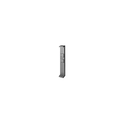 Borne d'éclairage ALOR 2 voies, angulaire, court, avec prise de courant IP44, couvert de poudre, gris graphite 