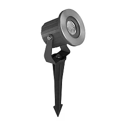 Lampe à piquet de terre avec prise de courant IP65, noir  