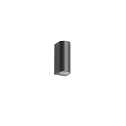 Luminaire mural d’extérieur LIFOU à 2 flammes GU10 IP65, couvert de poudre, noir mat gradable