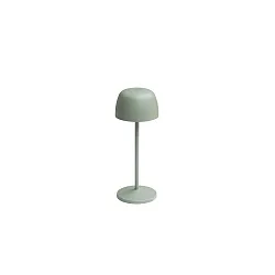 Lampe de table à accu ROSS Bas, avec variateur tactile IP54, vert sauge gradable