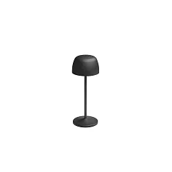 Lampe de table à accu ROSS Bas, avec variateur tactile IP54, noir gradable