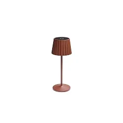 Lampe de table à accu REIRO IP54, marron gradable