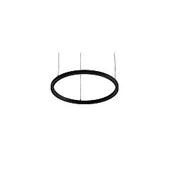 Luminaire à suspension DEVON Ø 80CM pour VDU, contrôlable par DALI IP20, couvert de poudre, noir mat gradable