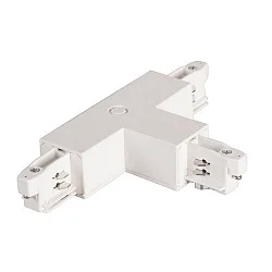 T-type connector for 3-phase power tracks, protective conductor on the left, white