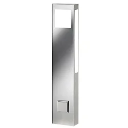 Lampadaire d’extérieur AQUA PAULO POWER angulaire, avec prise de courant 2G11 IP44, acier inoxydable 
