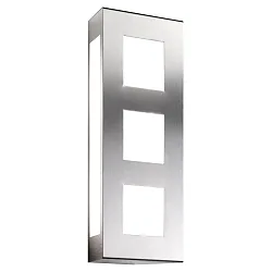 Luminaire mural d’extérieur AQUA TRILO 3 fois, angulaire E27 IP44, acier inoxydable