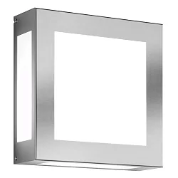 Outdoor LED wall luminaire AQUA LEGENDO, IP44, 12W 3000K 1200lm, stainless steel / opal glass, brushed