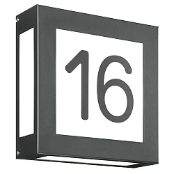 Numéro de maison lumineux AQUA LEGENDO 2 voies E27 IP44, anthrazit