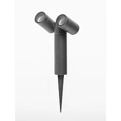 Projecteur d'extérieur GU10 / REMOVABLE SPIKE à 2 flammes, cylindrique, avec prise de courant, inclinable GU10 IP65, anthrazit