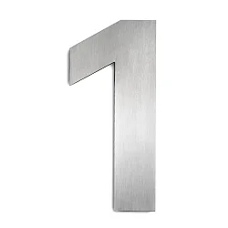 Numéros de maison 1 grand, acier inoxydable brossé