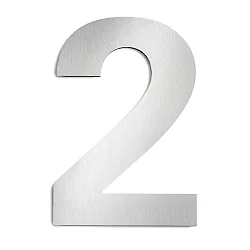 Numéros de maison 2 grand, acier inoxydable brossé