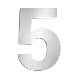 Numéros de maison 5 grand, acier inoxydable brossé