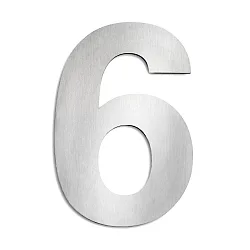 Numéros de maison 6 grand, acier inoxydable brossé