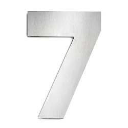 Numéros de maison 7 grand, acier inoxydable brossé