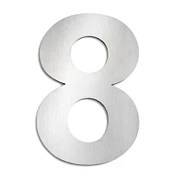 Numéros de maison 8 grand, acier inoxydable brossé