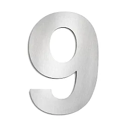 Numéros de maison 9 grand, acier inoxydable brossé
